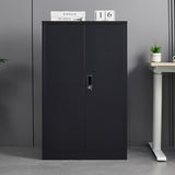Metal Storage Cabinet with Locking Doors and Adjustable Shelf, Folding Filing Storage Cabinet , Rolling Storage Locker Cabinet for Home Office,School,Garage, Black