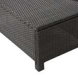 Lorita Outdoor 5-piece Dark Brown Wicker Sectional Sofa Set with Beige Cushions