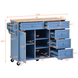 kitchen cart with Rubber wood desktop rolling mobile kitchen island with storage