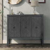 Storage Cabinet Wooden Cabinet with Adjustable Shelf, Antique Gray