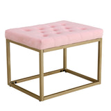 Velvet Shoe Changing Stool, Footstool, Square Cushion Foot Stool, Sofa stool, Rest stool,Low Stool .Step Stool, Small Footrest .Suitable for Clothes Shop,Living Room, Porch, Fitting Room.Pink Bench