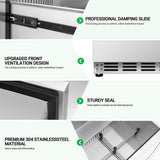 Under Counter Refrigerator, Stainless Steel Under Counter Drawer Fridge ICEJUNGLE Beverage Fridge Refrigerator with Digital Displayfor Outdoor and Home Use