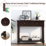 Console Table Traditional Design with Two Drawers and Bottom Shelf