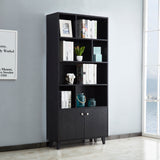 Bookcase with 2 Doors Black