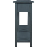 TREXM Rustic Brushed Texture Entryway Table Console Table with Drawer and Bottom Shelf for Living Room（Antique Navy）