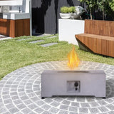40,000BTU Exterior Faux Stone Propane Fire Pit For Outdoor Garden Backyard with Water Proof Cover and Lava Rock