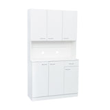 70.87" Tall Wardrobe& Kitchen Cabinet, with 6-Doors, 1-Open Shelves and 1-Drawer for bedroom,White