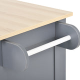 Kitchen Island Cart with Two Storage Cabinets and Four Locking Wheels, Wine Rack, Two Drawers, Spice Rack, Towel Rack