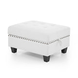 U shape Modular Sectional Sofa，DIY Combination，includes Seven Single Chair， Four Corner and One Ottoman，Ivory