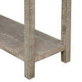 TREXM Rustic Brushed Texture Entryway Table Console Table with Drawers and Bottom Shelf for Living Room (Grey Wash)