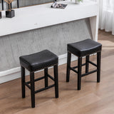 Counter Height 26" Bar Stools for Kitchen Counter Backless Faux Leather