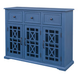 U-style Wood 35.4" Storage Cabinet with 3 Doors, 3 Drawers and Interior Shelf, Entryway Kitchen Dining Room