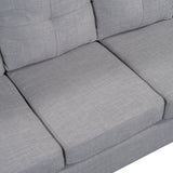 Light Grey Sectional Sofa with Ottoman