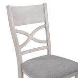 Rustic Wood 5-Piece Kitchen Dining Table Set with 4 Upholstered Padded Chairs