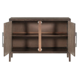 U-Style Storage Cabinet Sideboard Wooden Cabinet with 2 Metal handles and 2 Doors for Hallway, Entryway, Living Room, Bedroom