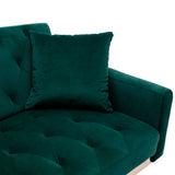 COOLMORE  Velvet  Sofa , Accent sofa .loveseat sofa with Stainless feet  Green  Velvet