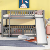 Grey Bunk Bed with Slide