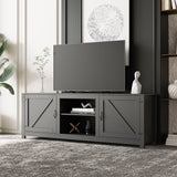 Farmhouse TV Stand,  Wood Entertainment Center Media Console with Storage