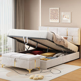 Queen 2-Piece Bedroom Set Upholstered Platform Bed with Hydraulic Storage