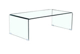 Glass Coffee Table, Tempered Clear Glass Coffee Table for Living Room