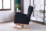 Mid Century Modern Velvet Upholstered Rocking Chair Padded Seat for Living Room Bedroom