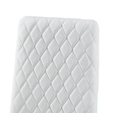 White modern minimalist dining chair fireproof leather sprayed metal pipe diamond grid pattern restaurant home conference chair set of 6