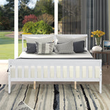Sleigh Queen Size Wood Platform Bed  for White color