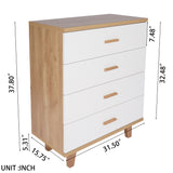 Modern Design Wooden  Dresser Bedroom Storage Drawer Organizer Closet Hallway Storage Cabinet with 4 Drawers, Wood Dresser Chest Accent Cabinet for Living Room Bedroom