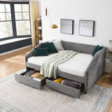 Full Size Daybed with Two Drawers Trundle