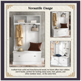 Hall Tree with 4 Hooks, Coat Hanger, Entryway Bench, Storage Bench