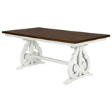 6-Piece Wooden Dining Table Set, Farmhouse Rectangular Dining Table, Four Chairs with Exquisitely Designed Hollow Chair Back and Bench for Home Dining Room