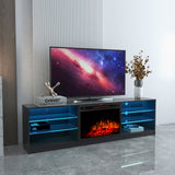 Electric Fireplace TV Console, Black