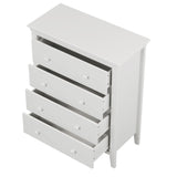 3 Pieces Traditional Concise Style White Bedroom Sets, Nightstand+Chest+Full Bed
