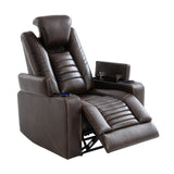 Orisfur. Power Motion Recliner with Adjustable Headrest,  Home Theater Seating with Hidden Arm Storage and Convenient Cup Holder Design