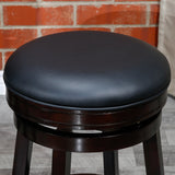 24" Counter Stool, Natural Finish, Saddle Leather Seat