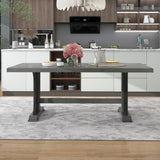Retro Style Dining Table 78” Wood Rectangular Table, Seats up to 8