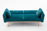 COOLMORE  Velvet  Sofa , Accent sofa .loveseat sofa with rose gold metal feet  and  Teal  Velvet