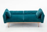 COOLMORE  Velvet  Sofa , Accent sofa .loveseat sofa with rose gold metal feet  and  Teal  Velvet