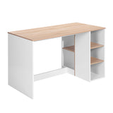 47.2" Computer Desk with 5 Storage Shelves, Modern Study Writing Desk for Small Spaces Gaming Desk, Multipurpose Student Learning Table Workstation for Home Office, Easy Assembly (Oak White)