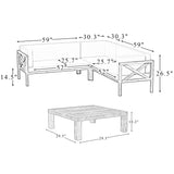 Claudio Solid Wood 5 - Person Seating Group with Cushions