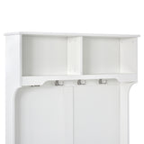 Hall Tree with 4 Hooks, Coat Hanger, Entryway Bench, Storage Bench