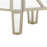 Elegant Mirrored 4-Drawer Chest with Golden Lines Storage Cabinet for Living Room, Hallway, Entryway