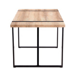 Rustic Industrial Rectangular Wood Dining Table For 4-6 Person, With 1.5" Thick Engineered Wood Tabletop and Black Metal Legs, Writing Desk For Kitchen Dining Living Room, 55.1" W x 31.4" D x 29.9" H