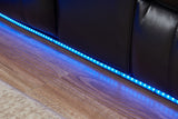 Power reclining Sectional W/LED strip Black Color