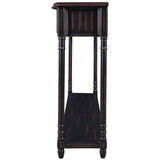 TREXM Console Table Sofa Table with Drawers for Entryway with Projecting Drawers and Long Shelf (Espresso)