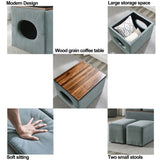 [Video] Welike Waterproof, oil-proof, scratch-proof 25"W Modern design hollow storage ottoman, upholstery, coffee table, two small footstools, easy storage and wide use