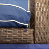 3 Piece Patio Sectional Wicker Rattan Outdoor Furniture Sofa Set