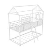 Twin over Twin Size Metal Low Bunk Beds