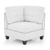 U shape Modular Sectional Sofa，DIY Combination，includes Seven Single Chair， Four Corner and One Ottoman，Ivory