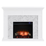 Torlington Marble Tiled Touch Screen Electric Fireplace